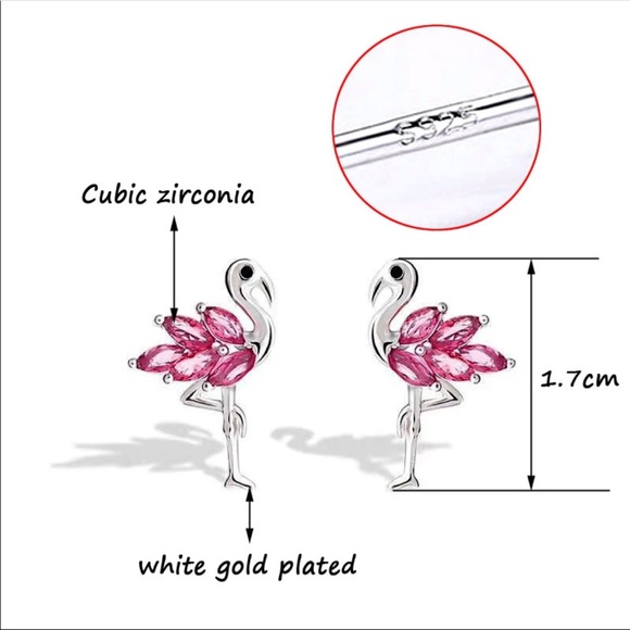 Pink Flamingo Stud Earrings - Picture 2 of 6